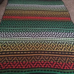 Hand-Crafted Diamond Stripe Throw Blanket